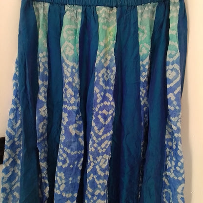 Women's Silk skirt XL - Aqua/Blue/Teal