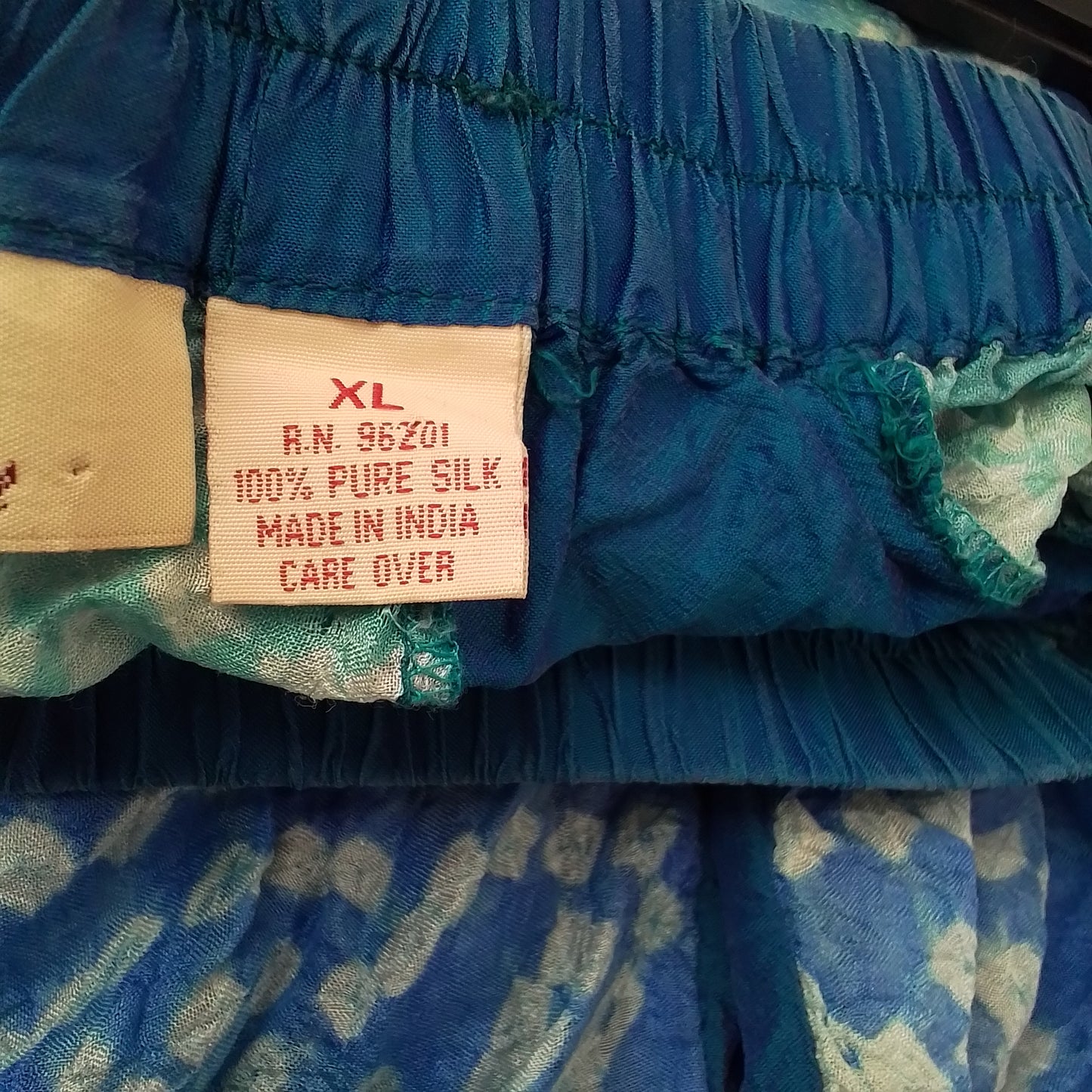 Women's Silk skirt XL - Aqua/Blue/Teal