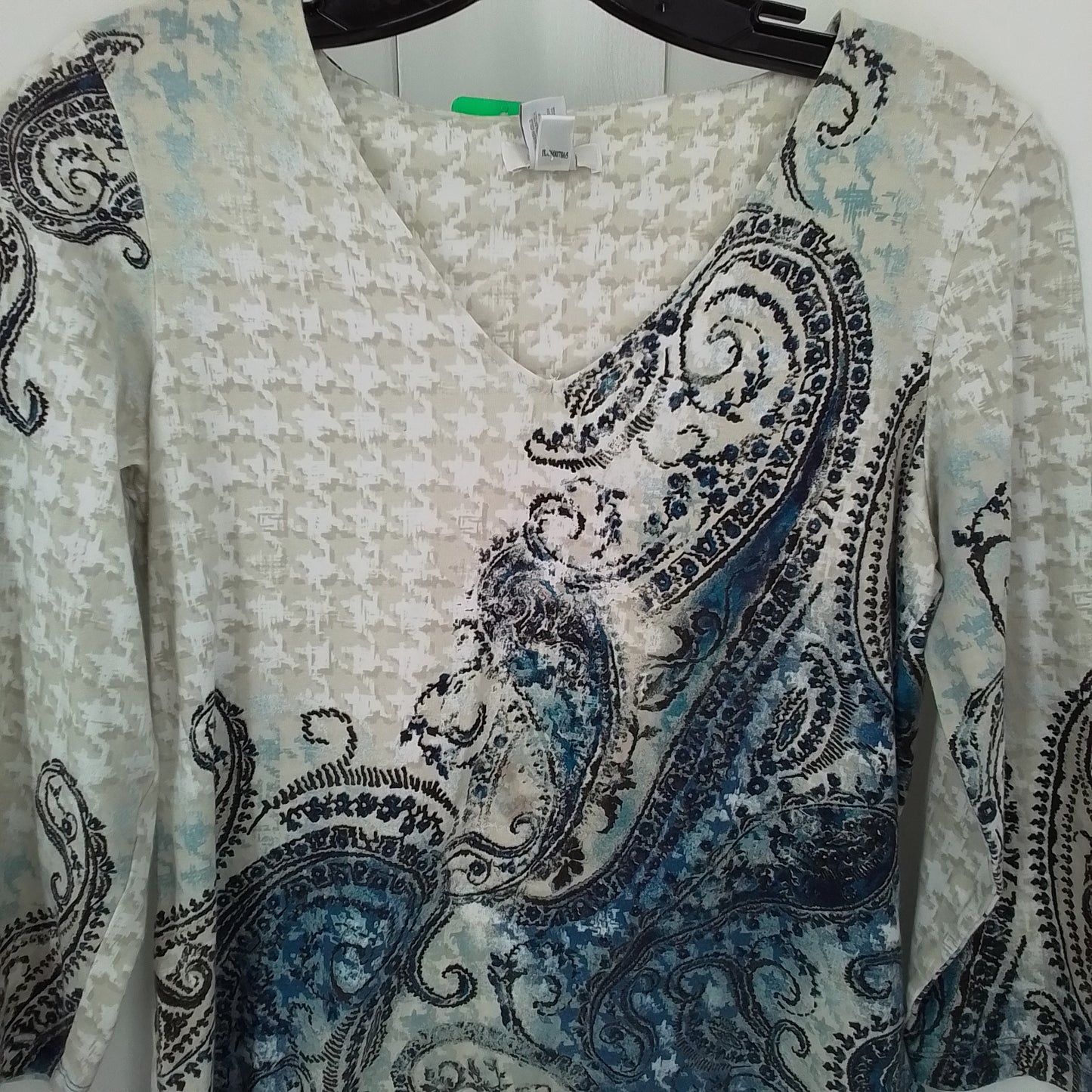 Chico's Women's Cotton Shirt - Brown, Aqua, Black