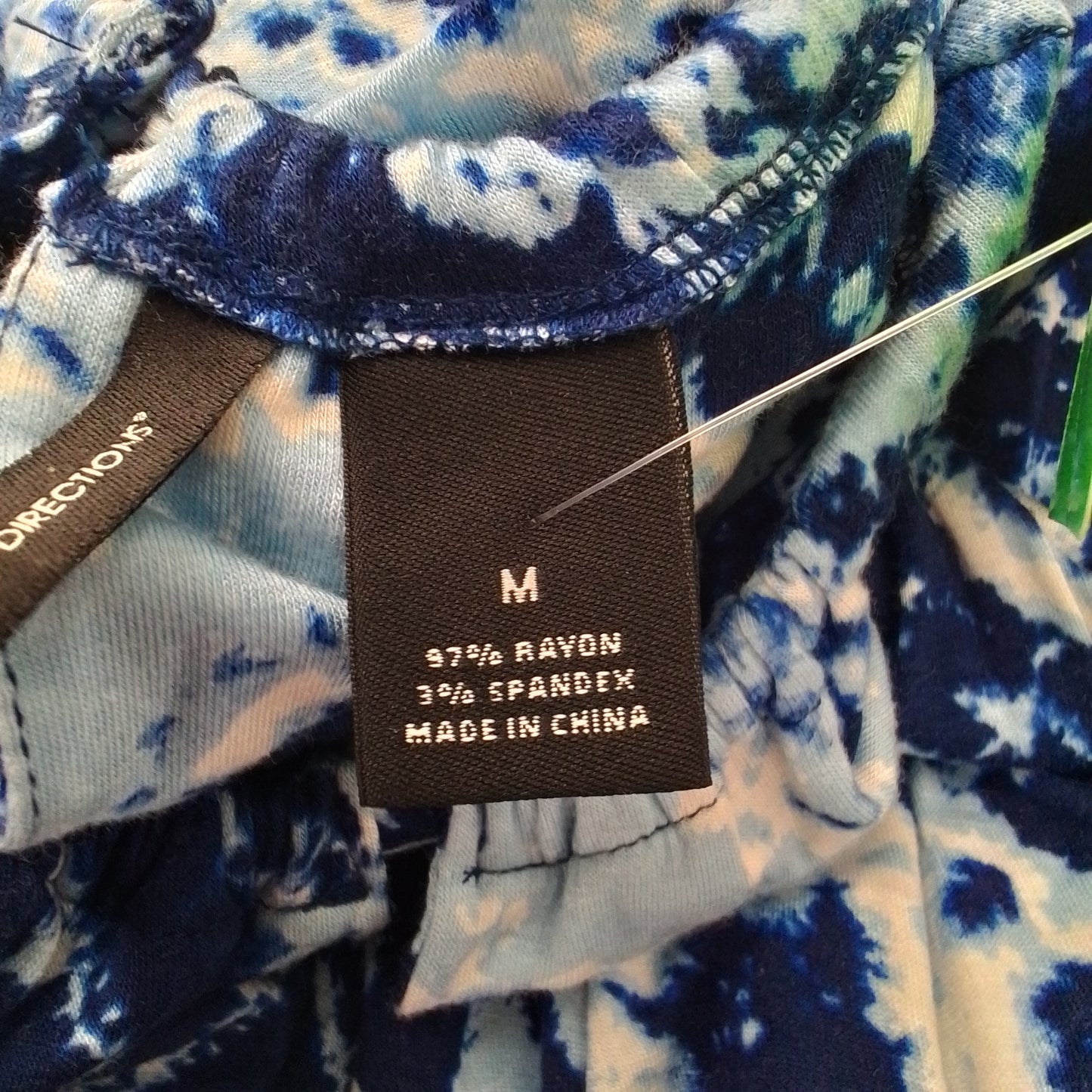 New Directions Women's Dress M Blue/Aqua/White Rayon