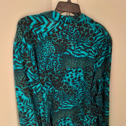 Women's 2-piece Polyester Blouse and Tank - Blue, Aqua, Black (3x)