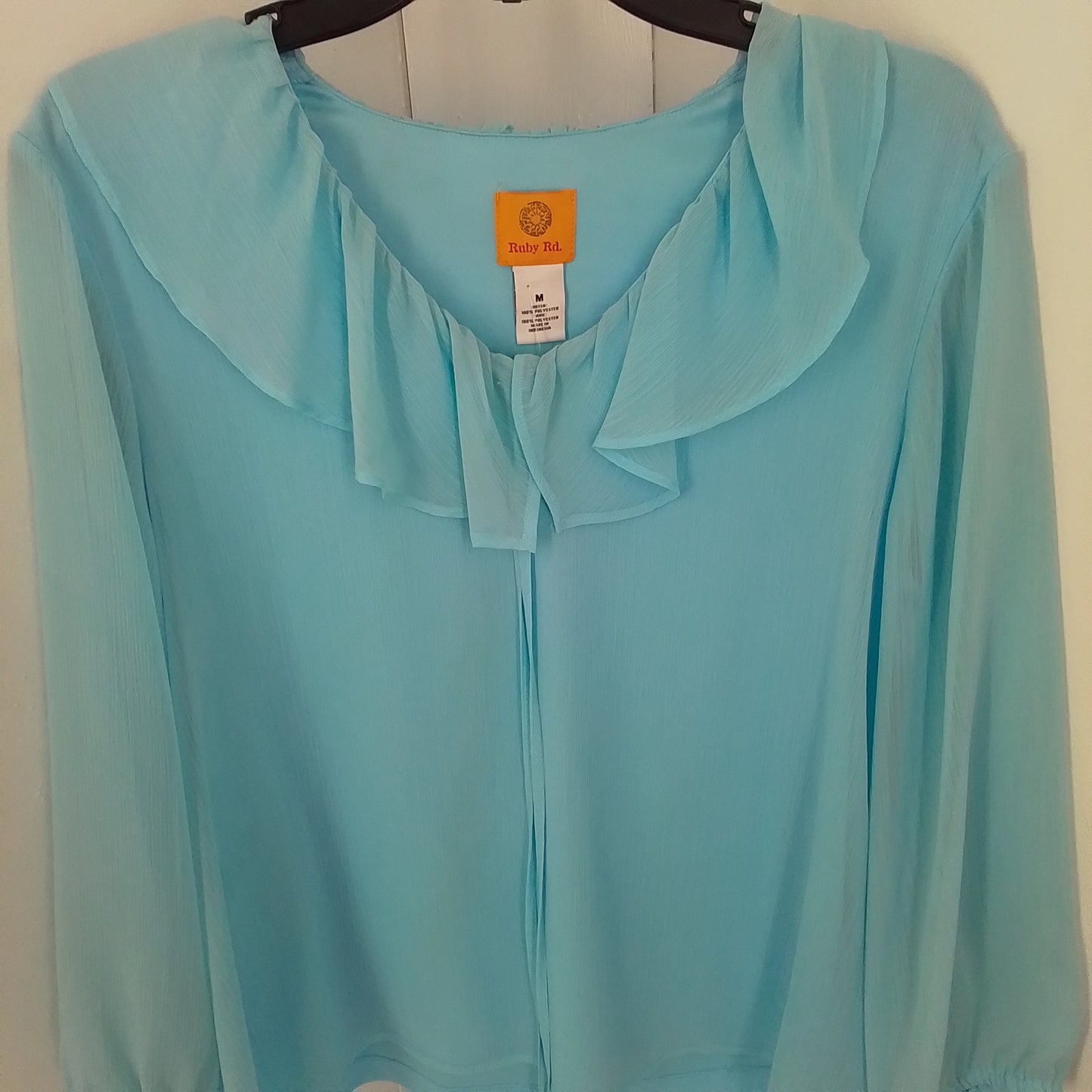 Ruby Rd Womens Aqua Blouse - Size M, Polyester