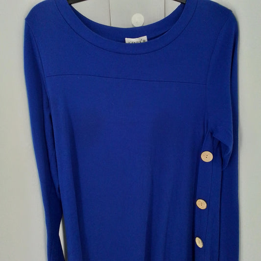 Women's Blue Cotton Dress - Size M