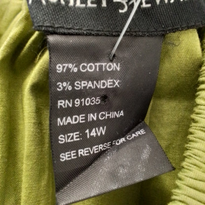 Women's Green Cotton Dress - Size 14