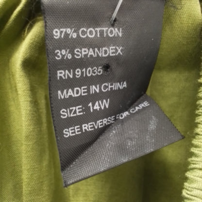 Women's Green Cotton Dress - Size 14
