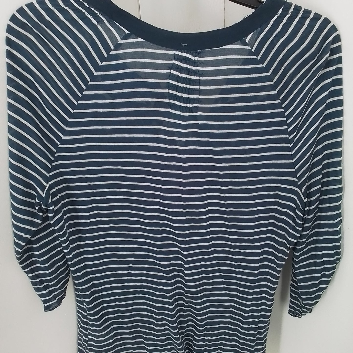 Women's Rayon Blouse - Blue/White, Size M