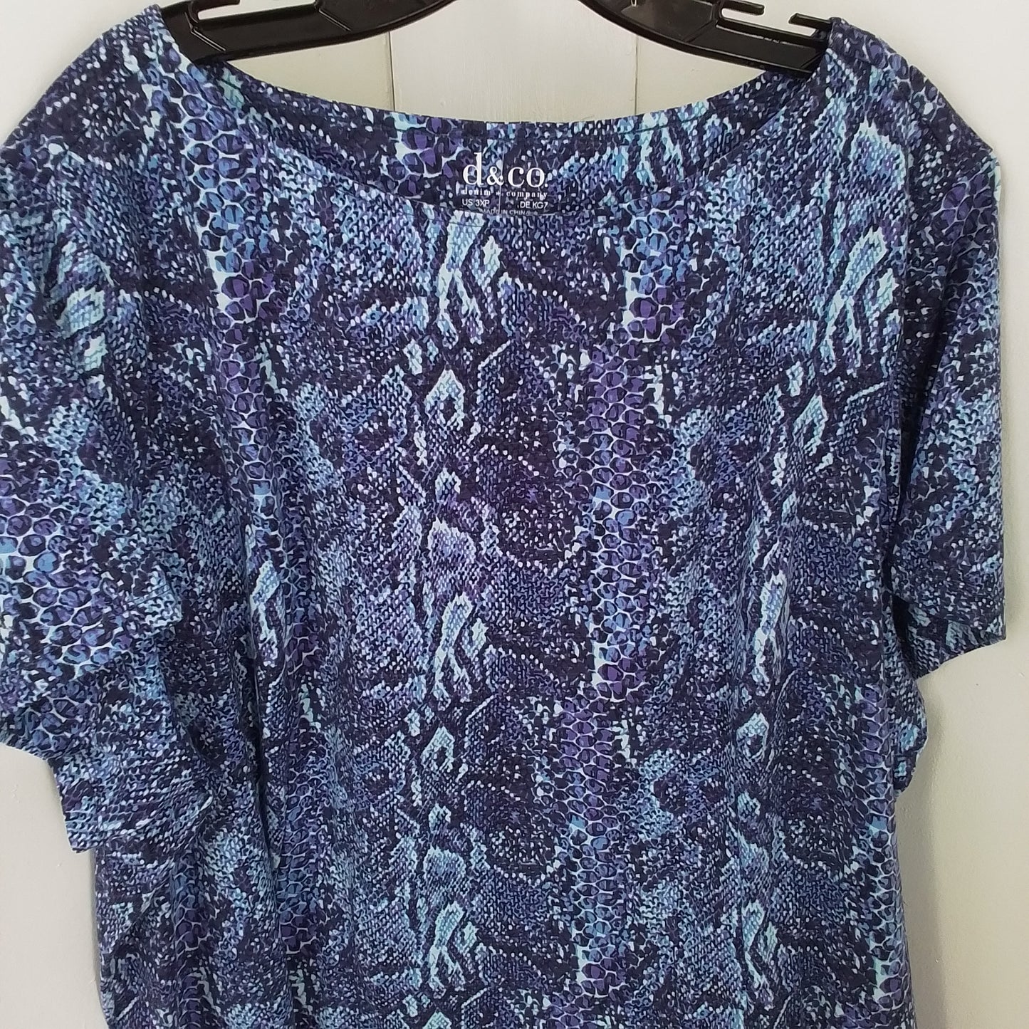 Women's Blue Cotton Shirt - 3X