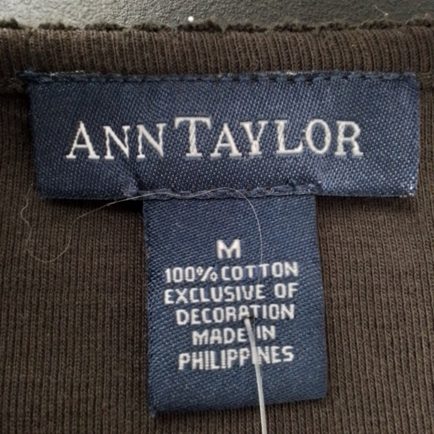 Ann Taylor Women's Brown Cotton Shirt - Size M