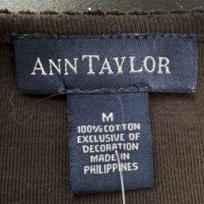 Ann Taylor Women's Brown Cotton Shirt - Size M