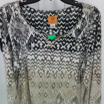 Ruby Rd Women's Brown Cotton Shirt - Size L