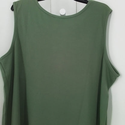 Women's Green Tank Top - Cotton/Polyester, 3x