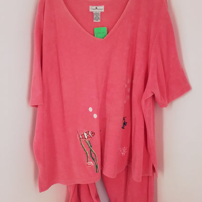 Women's Pink Pajama - Cotton/Polyester (3x)