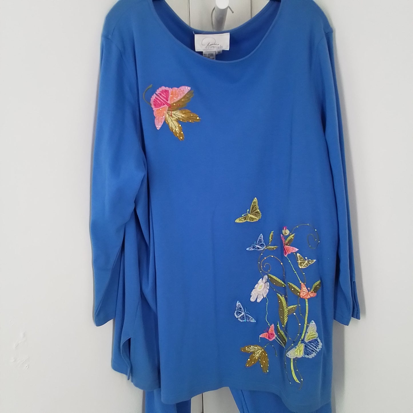 Women's Blue Cotton 2-piece shirt and pants (3x)