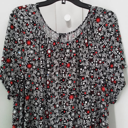 Women's Polyester Blouse - Black, White, Red