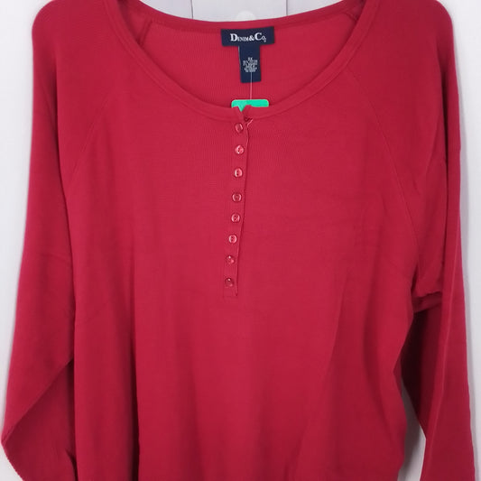 Women's Red Cotton Shirt - 3X