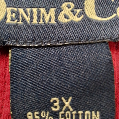 Women's Red Cotton Shirt - 3X