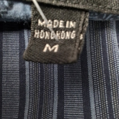 Men's Blue/Grey Cotton Button Up Shirt - Size M