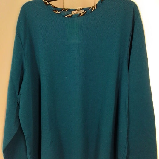 Women's Blue Shirt, 3X, Cotton/Acrylic