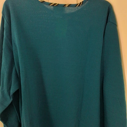 Women's Blue Shirt, 3X, Cotton/Acrylic