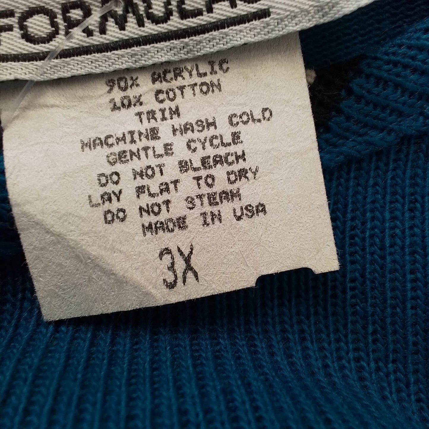 Women's Blue Shirt, 3X, Cotton/Acrylic