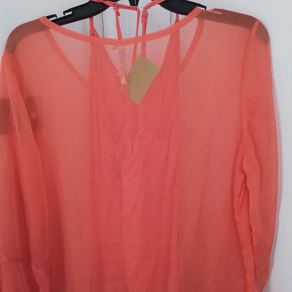 Women's Orange Blouse - Rayon Spandex size M