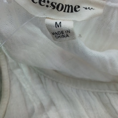 Women's Cotton Dress - M - White/Salmon/Purple