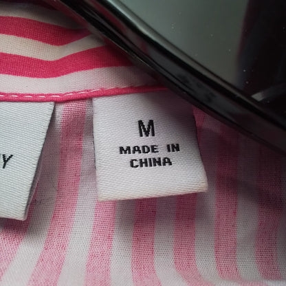 New York & Company Women's Blouse - Pink/White, Size M, Cotton