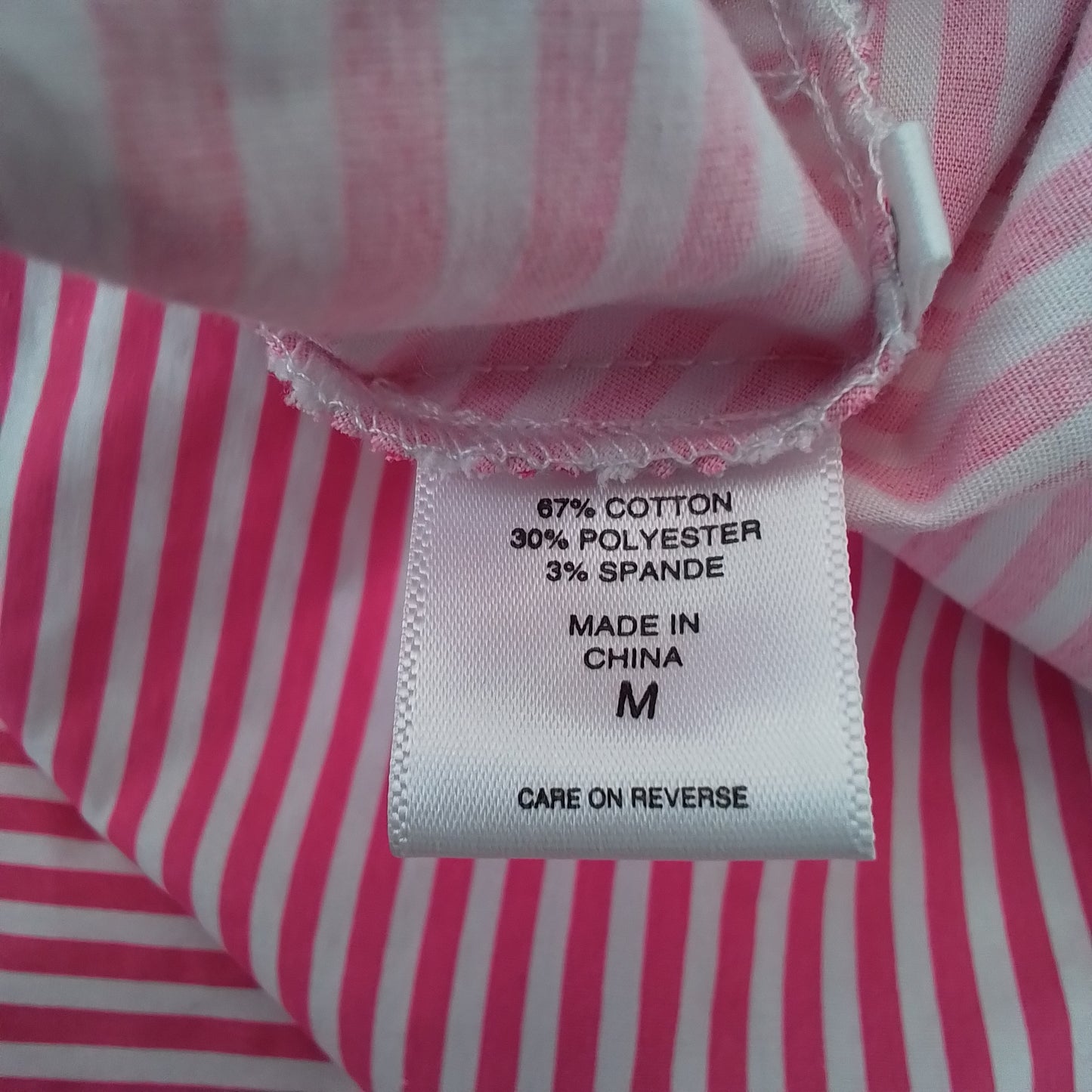 New York & Company Women's Blouse - Pink/White, Size M, Cotton