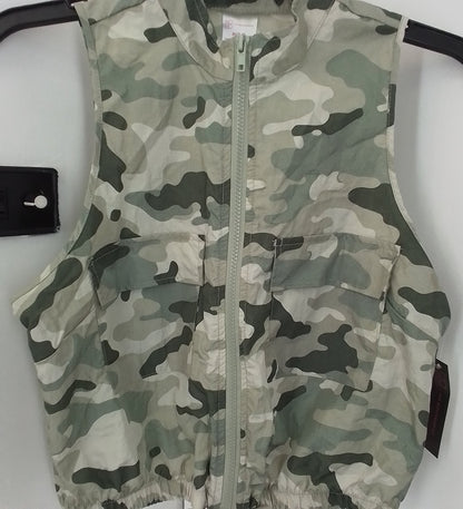 Women's Green Camo Polyester Vest - M (7-9)