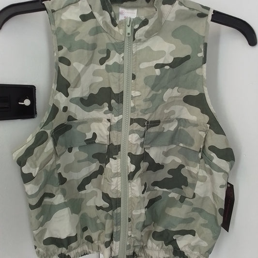 Women's Green Camo Polyester Vest - M (7-9)