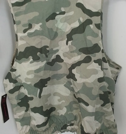 Women's Green Camo Polyester Vest - M (7-9)