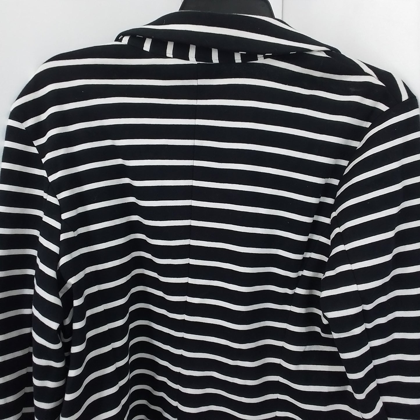 Women's Cotton Jacket - Black/White Stripes, Size L