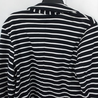 Women's Cotton Jacket - Black/White Stripes, Size L