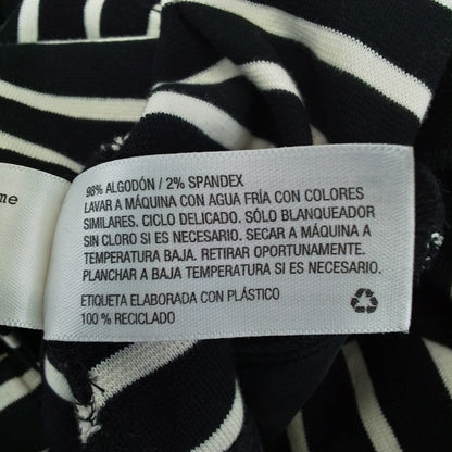 Women's Cotton Jacket - Black/White Stripes, Size L