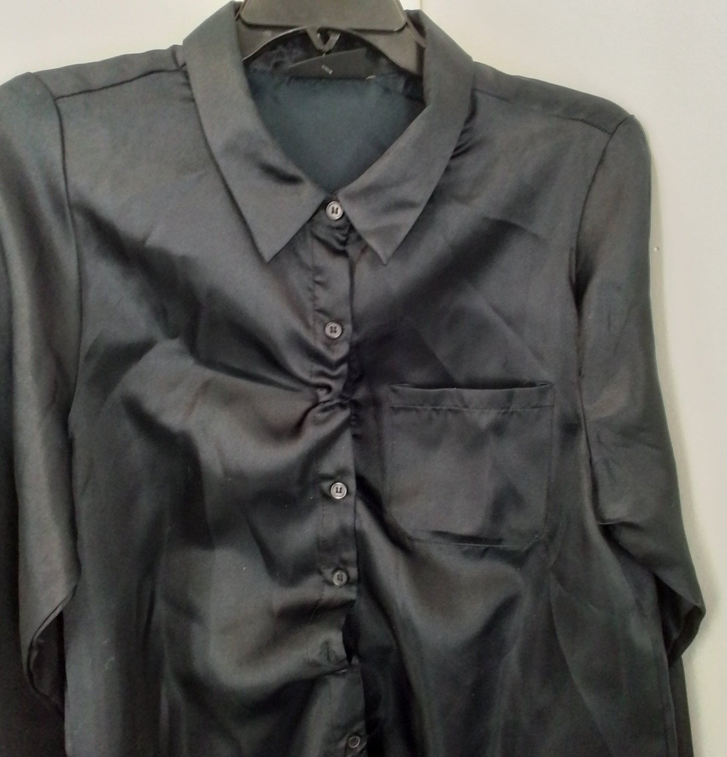 Women's Black Polyester Blouse - XL