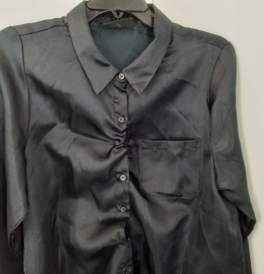 Women's Black Polyester Blouse - XL