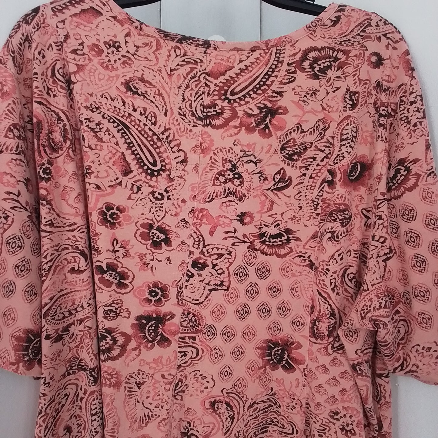 Women's Pink Shirt, 3X, Cotton/Rayon