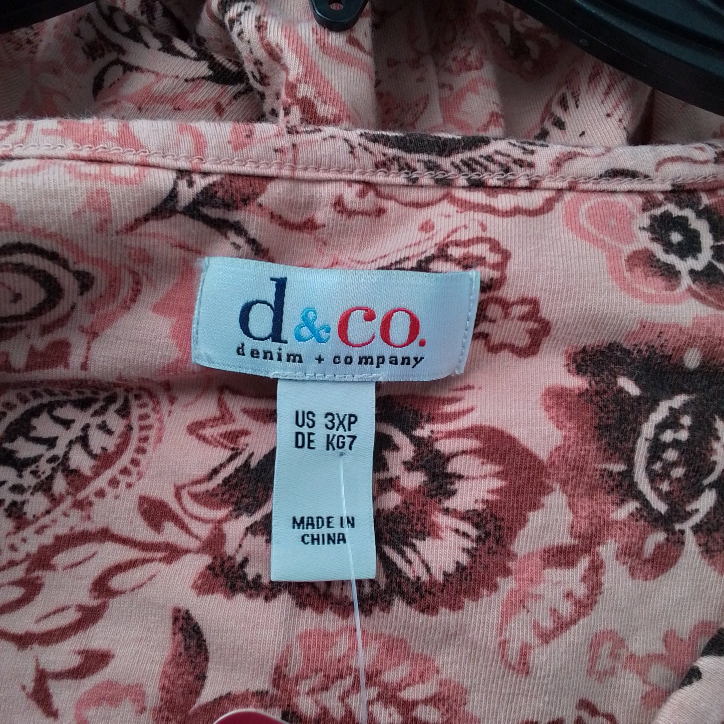 Women's Pink Shirt, 3X, Cotton/Rayon