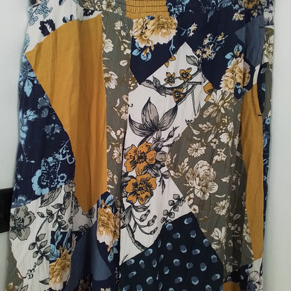 Coldwater Creek Women's Pants - Yellow/Blue, Size M, Viscose