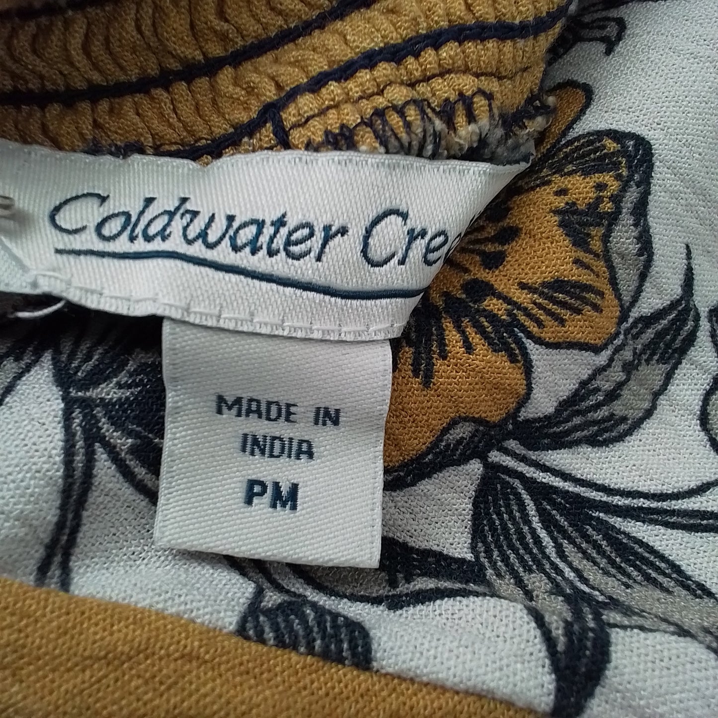 Coldwater Creek Women's Pants - Yellow/Blue, Size M, Viscose