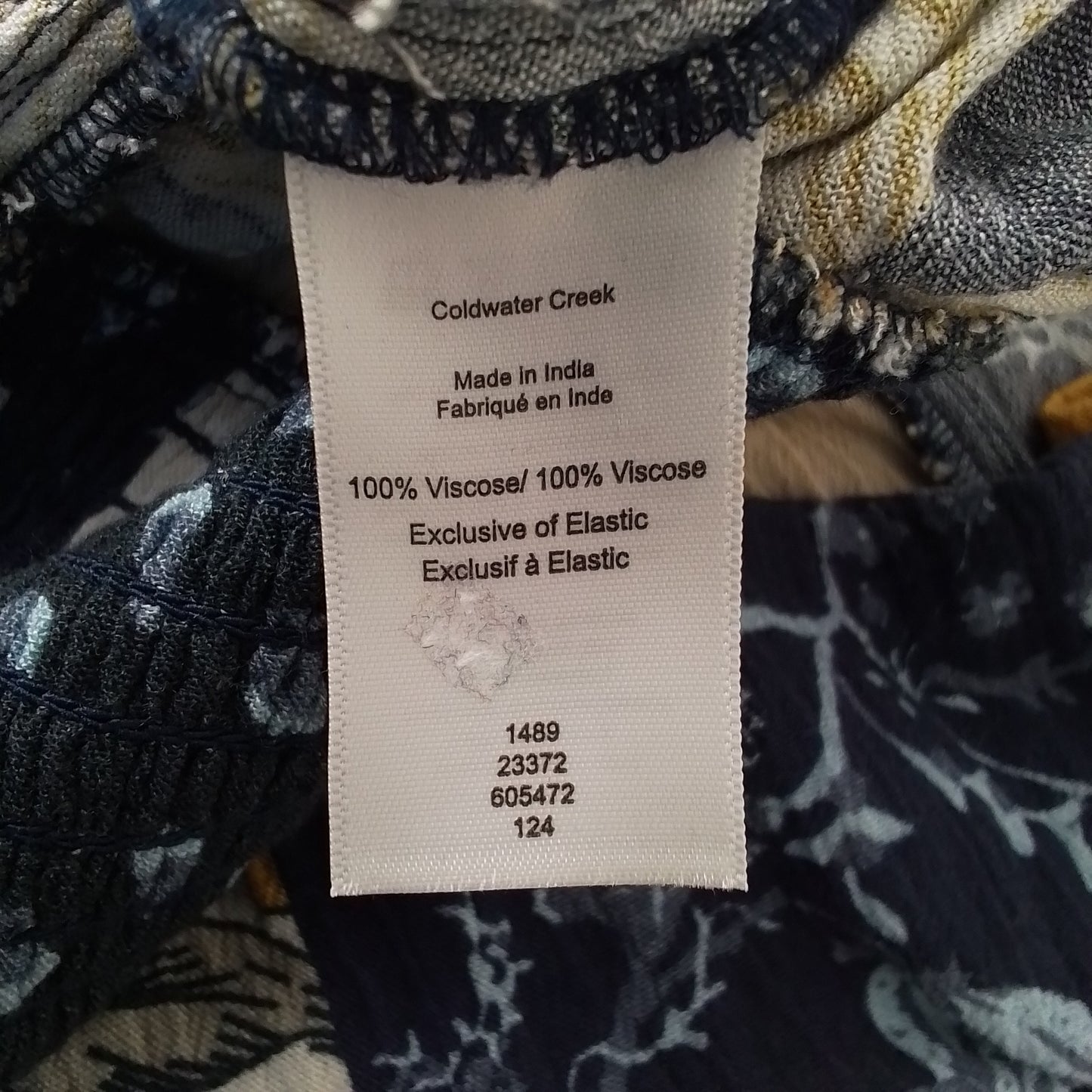 Coldwater Creek Women's Pants - Yellow/Blue, Size M, Viscose