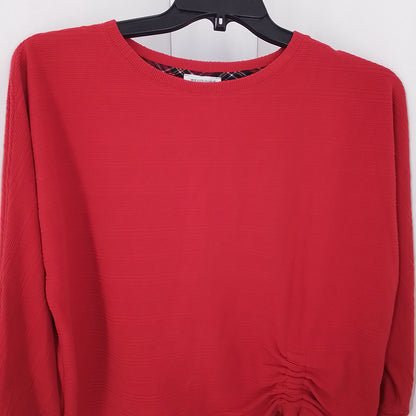 Women's Red Shirt, Size M, Polyester Rayon