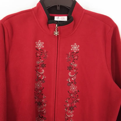 Women's Red Polyester Jacket - XL