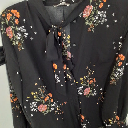 Loft Women's Dress Size 8 Black Orange White Polyester