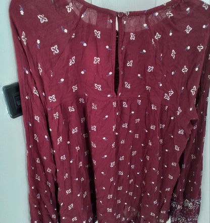 Old Navy Women's Reddish Purple Blouse - Size L, Rayon