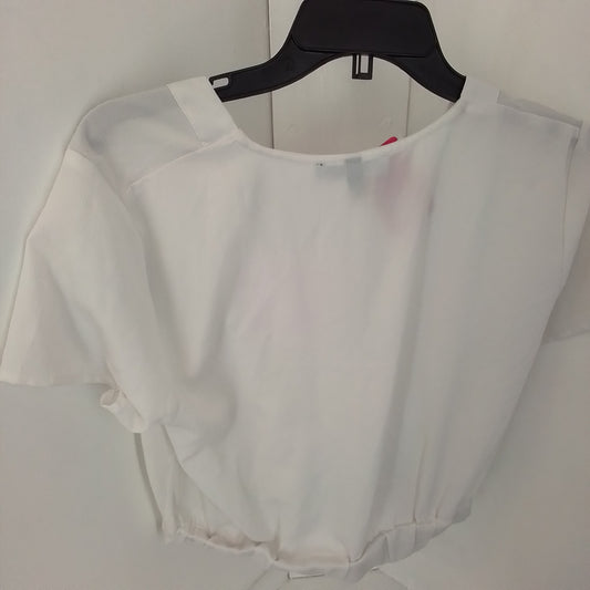 Women's White Polyester Blouse - Size L