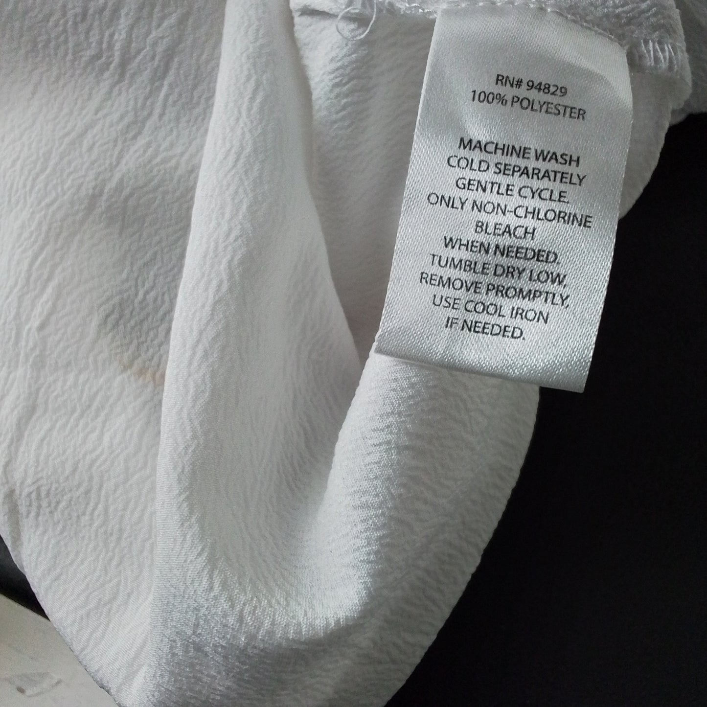 Women's White Polyester Blouse - Size L