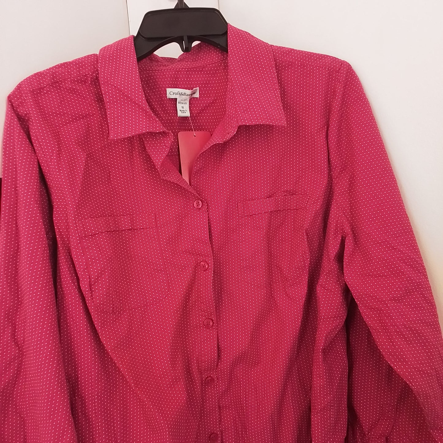 Croft & Borrow Women's Pink Cotton Blouse