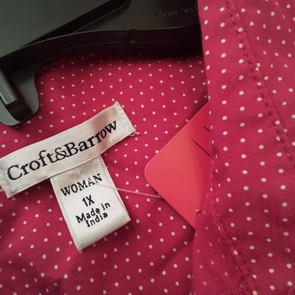 Croft & Borrow Women's Pink Cotton Blouse