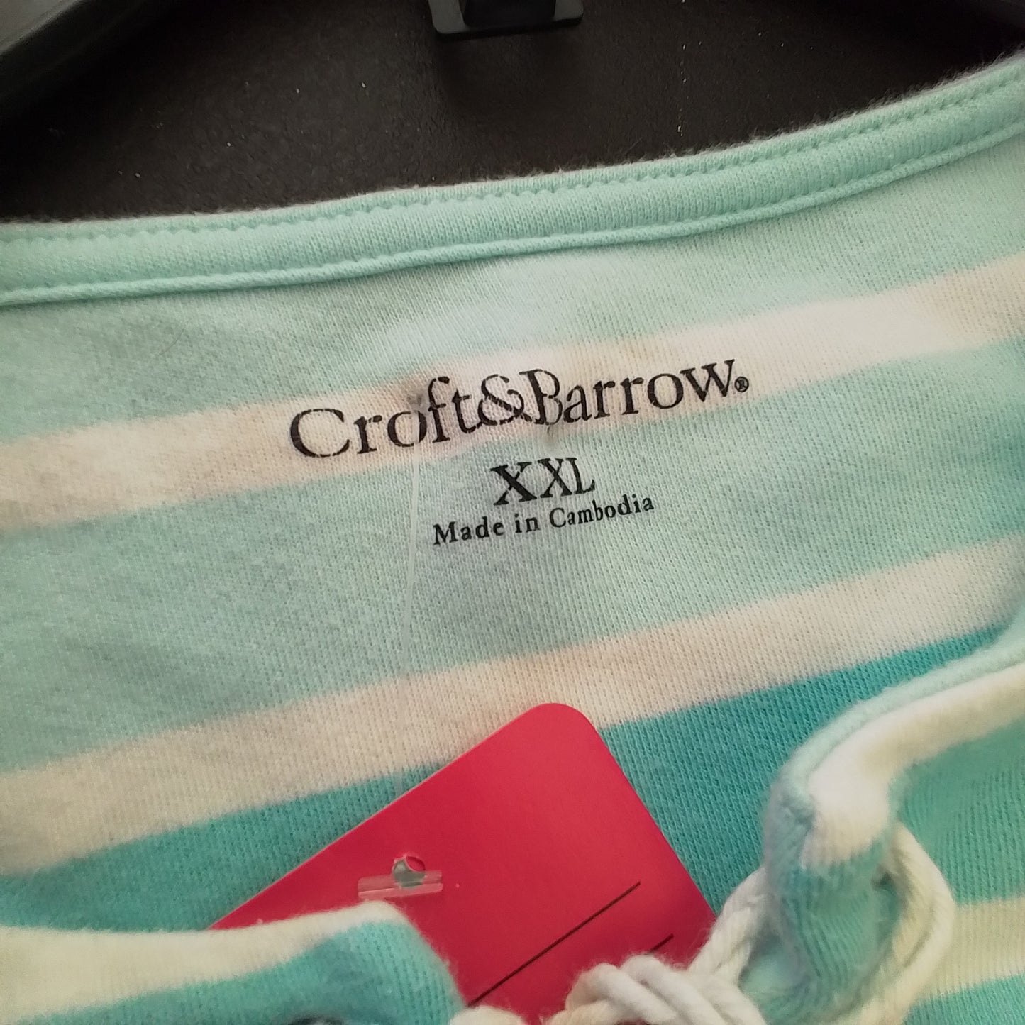 Croft & Borrow Women's Cotton Shirt XL Aqua/Blue/White